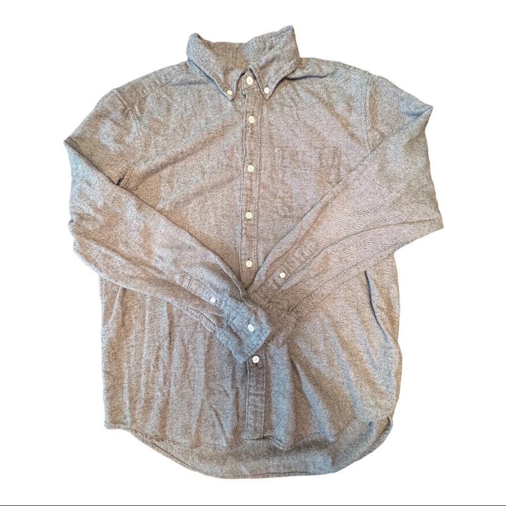 American Eagle - Mens Button Down Shirt - Grey - Large